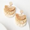 Boucles d’oreilles éventail beige naturel