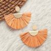 Boucles d’oreilles éventail orange doré