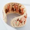 Bracelet tressé raphia corail