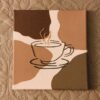 Toile abstraite café beige