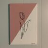 Toile fleur minimaliste rose