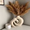 Vase design pampas beige